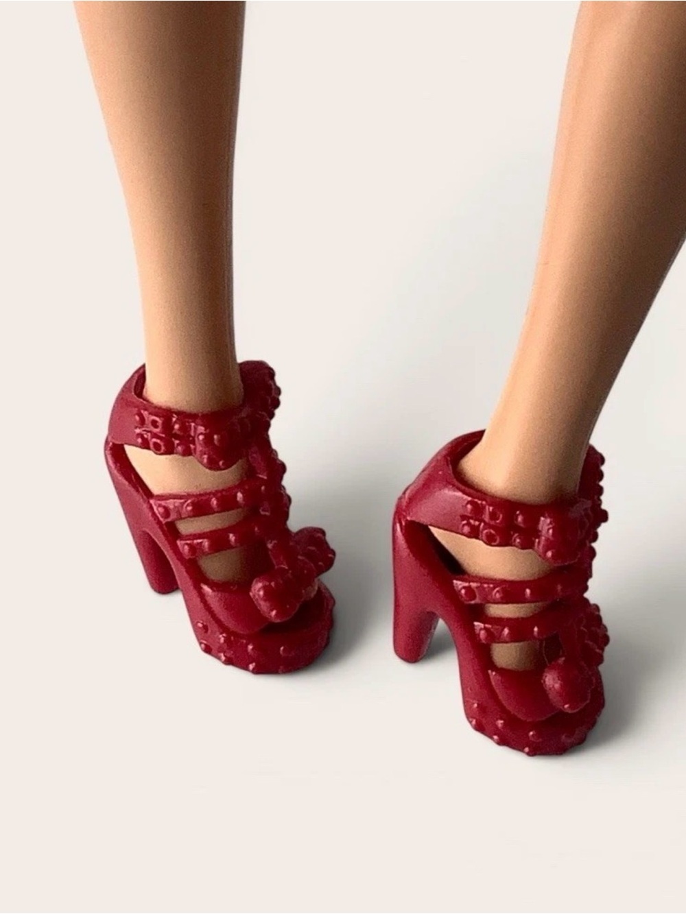 Mattel Barbie Doll Red Strappy Studded Platform Heels